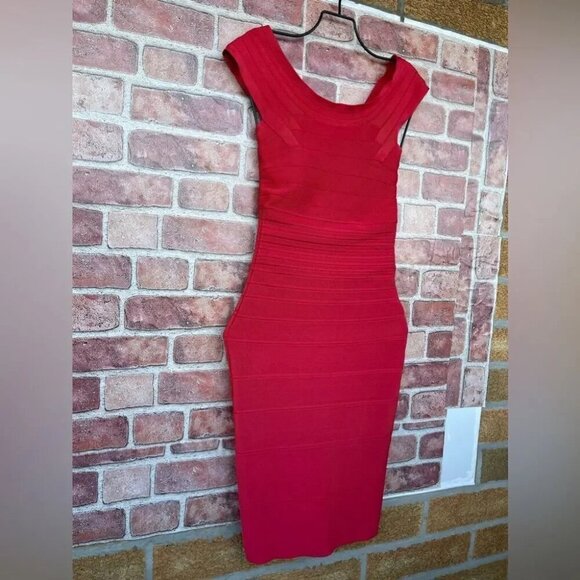 Hervé Léger Coral Bodycon Dress size XS - Picture 6 of 16